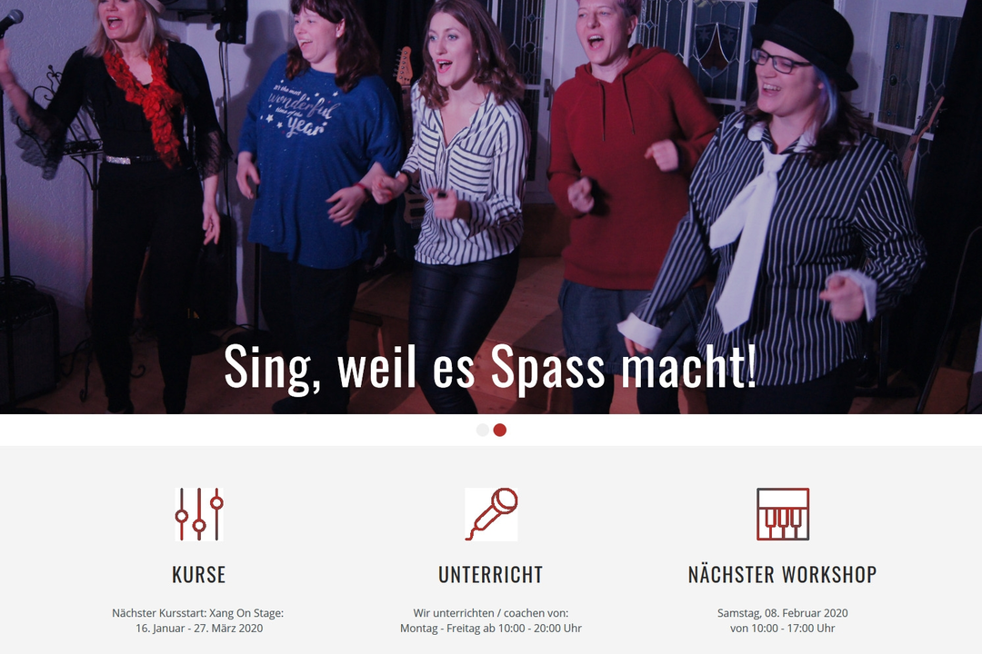 TYPO3-Seite einer Schweizer Gesangsschule